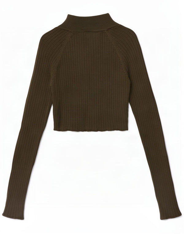 Topshop Womens Crop Cardigan Sweater UK 8 Small Green Viscose
