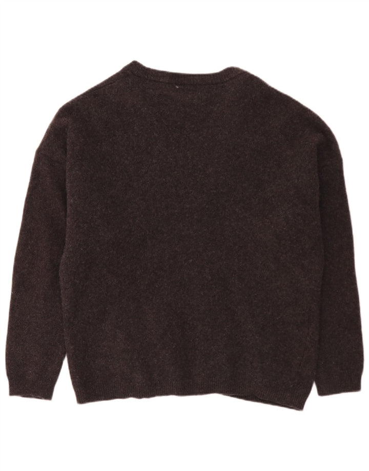 Sisley Herre Cardigan Sweater Large Grey Virgin Wool