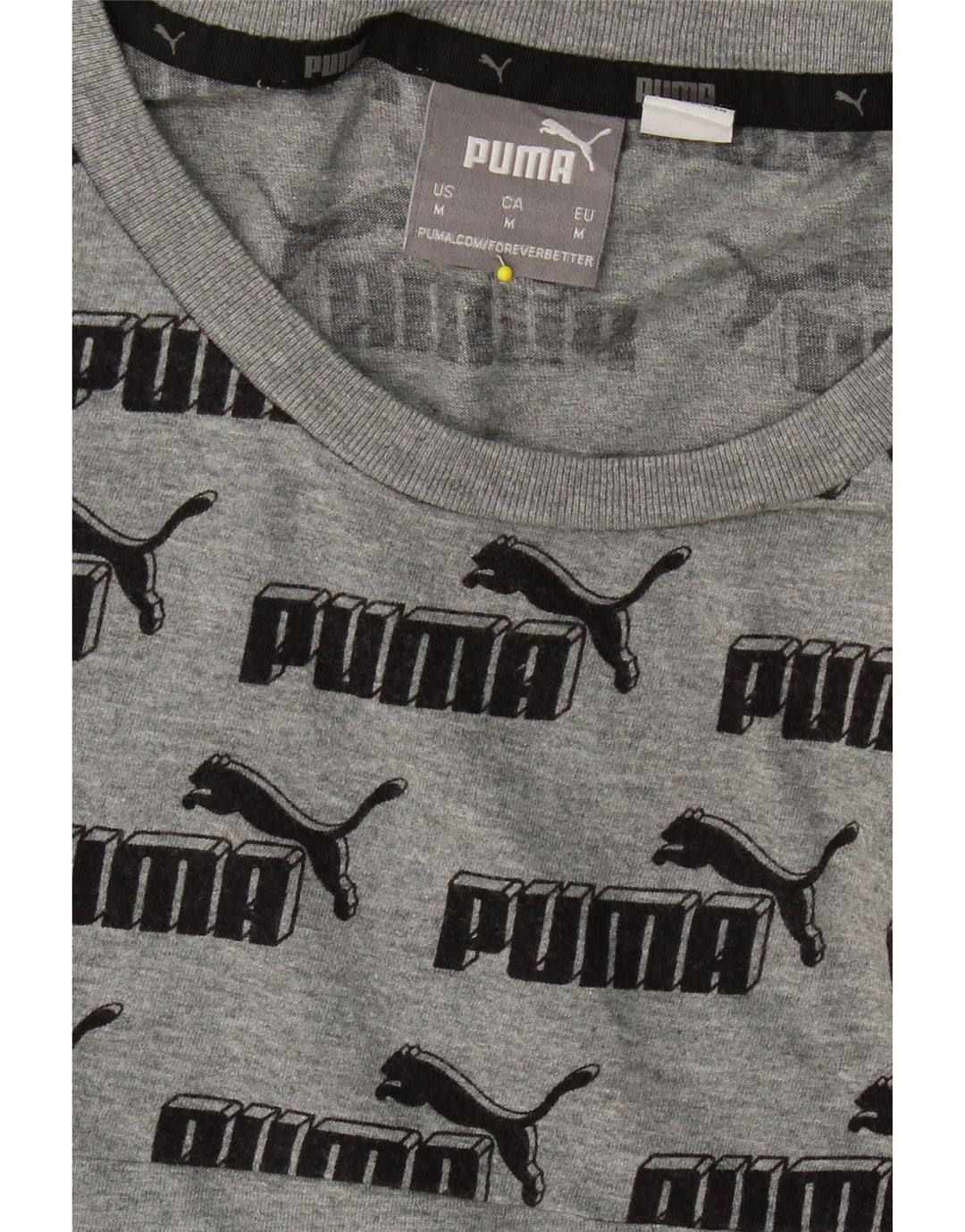 PUMA Mens Graphic T-Shirt Top Medium Grey Cotton Vintage Puma and Second-Hand Puma from Messina Hembry 