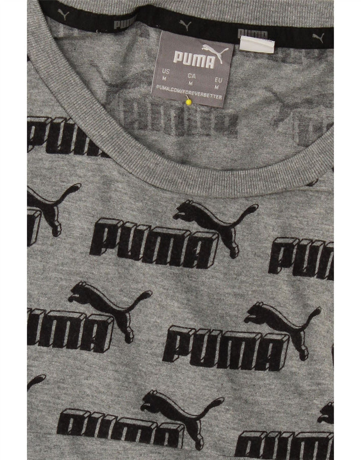 PUMA Mens Graphic T-Shirt Top Medium Grey Cotton Vintage Puma and Second-Hand Puma from Messina Hembry 