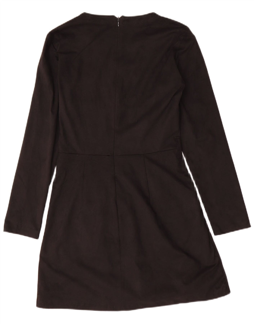 Zara Dame Langærmet A-Line Kjole UK 12 Medium Sort Polyester
