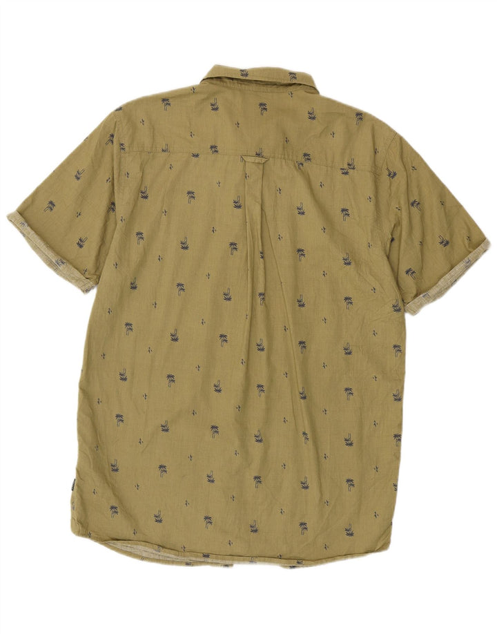 Rip Curl Kortærmet Herreskjorte Stor Khaki Blomsterbomuld