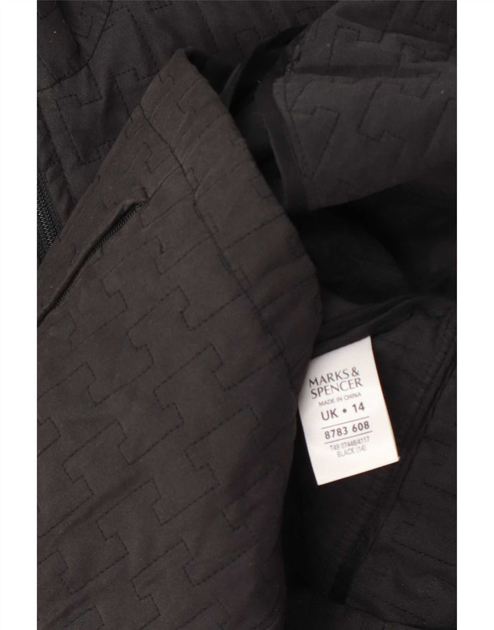Marks & Spencer Quiltet jakke til kvinder UK 14 Medium Grey Polyester