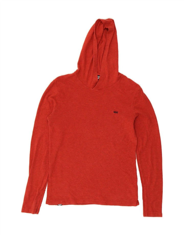 VANS Womens Hooded Jumper Sweater UK 10 Small Red Cotton Vintage Vans and Second-Hand Vans from Messina Hembry 