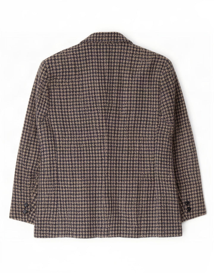 Vintage dame 2-knaps blazerjakke IT 44 Medium Grey Houndstooth
