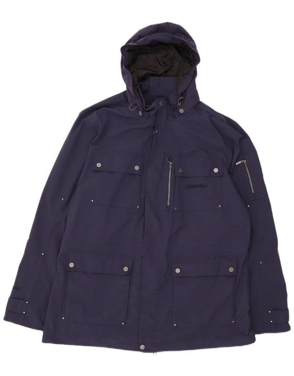 Schoffel Herre Hooded Utility Jacket UK 48 4XL Navy Blue