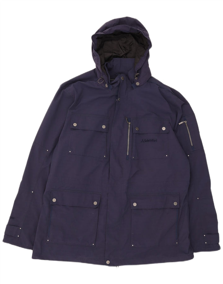 Schoffel Herre Hooded Utility Jacket UK 48 4XL Navy Blue