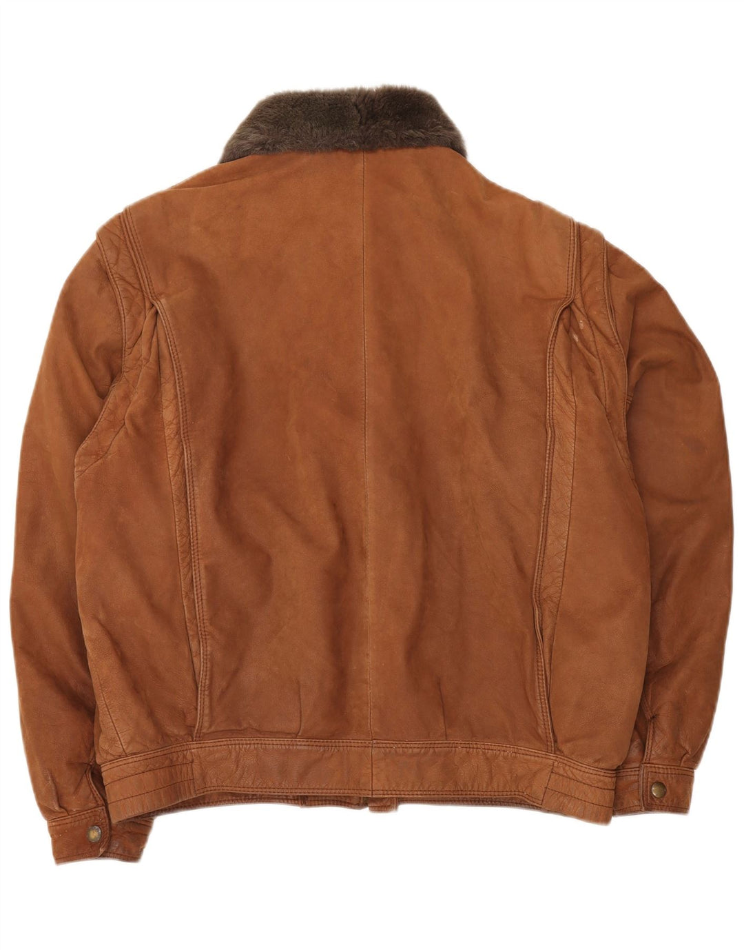 VINTAGE Herre læderjakke IT 52 XL Brun Colourblock