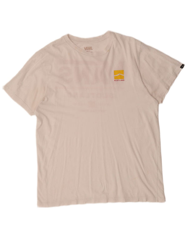 Vans Herre Slim Fit Grafisk T-Shirt Top Stor Hvid Bomuld
