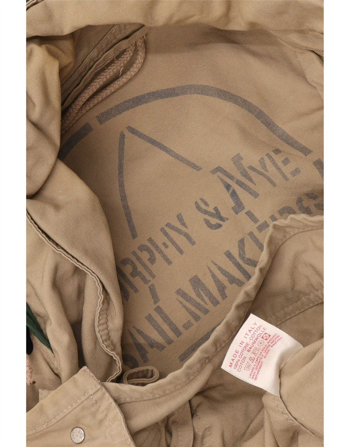 Murphy & Nye Herre Hooded Utility Jacket UK 42 XL Beige Bomuld