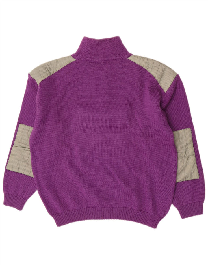 Volkl Herre Ski Zip Neck Jumper Sweater IT 50 Medium Lilla Colourblock