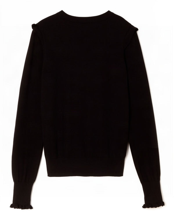 Oasis Dame Boat Neck Jumper Sweater UK 10 Small Black Bomuld