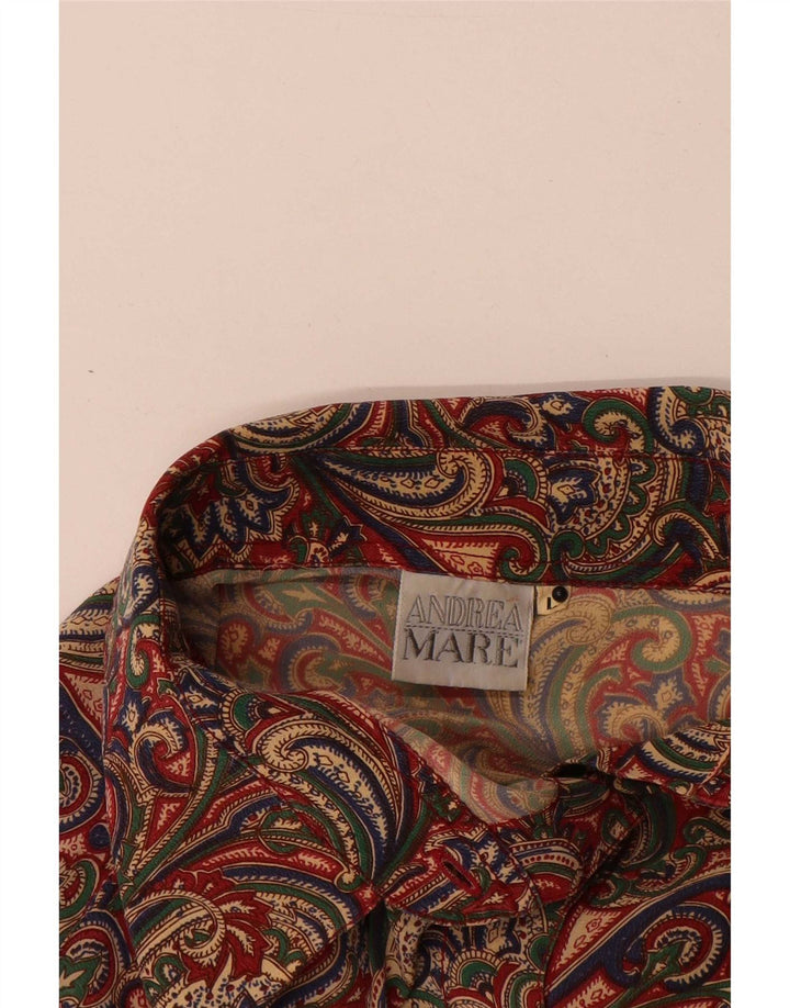 Andrea Mare Dame Oversized skjortebluse UK 16 Large Multicolored Paisley