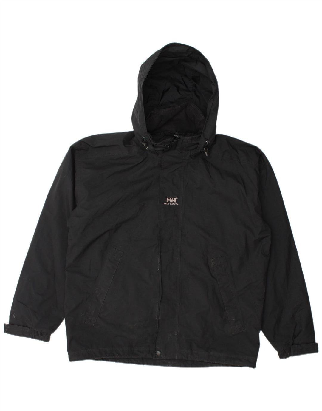 HELLY HANSEN Mens Hooded Rain Jacket UK 38 Medium Black Polyester