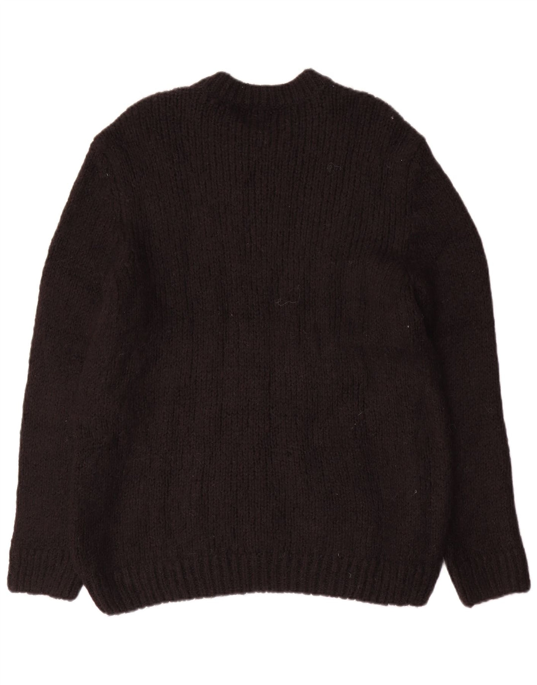 Zara Herre Crew Neck Jumper Sweater Stor Sort Polyester