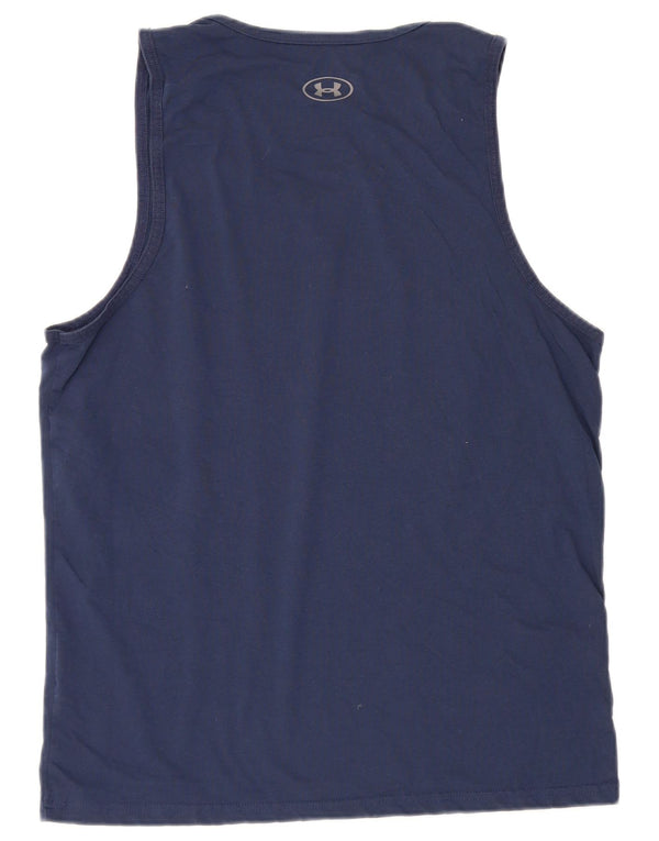 Under Armour Herre Heat Gear Grafisk Vest Top XL Navy Blue Bomuld