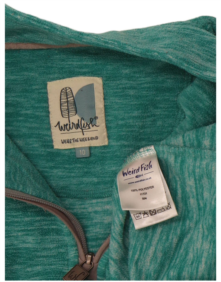Weird Fish Dame Oversized Fleece Jumper UK 10 Small Green Polyester
