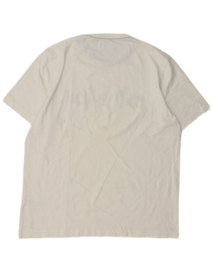 Ted Baker Herre Grafisk T-Shirt Top Størrelse 5 XL Hvid Bomuld