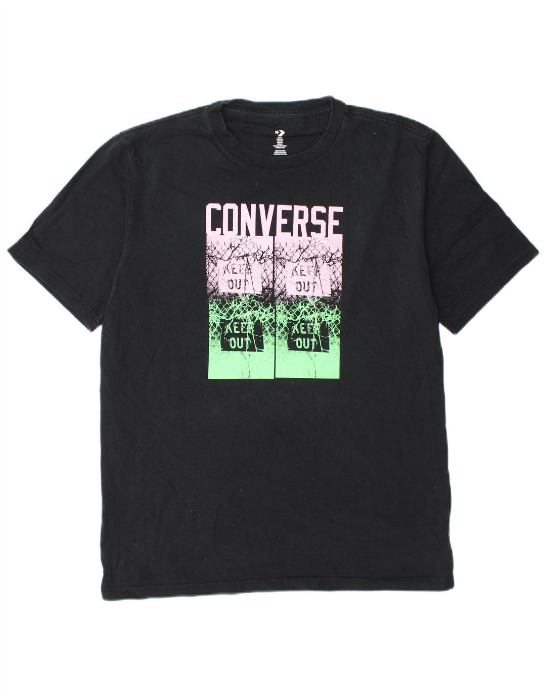 Converse Herre grafisk T-shirt Top Medium Sort Bomuld