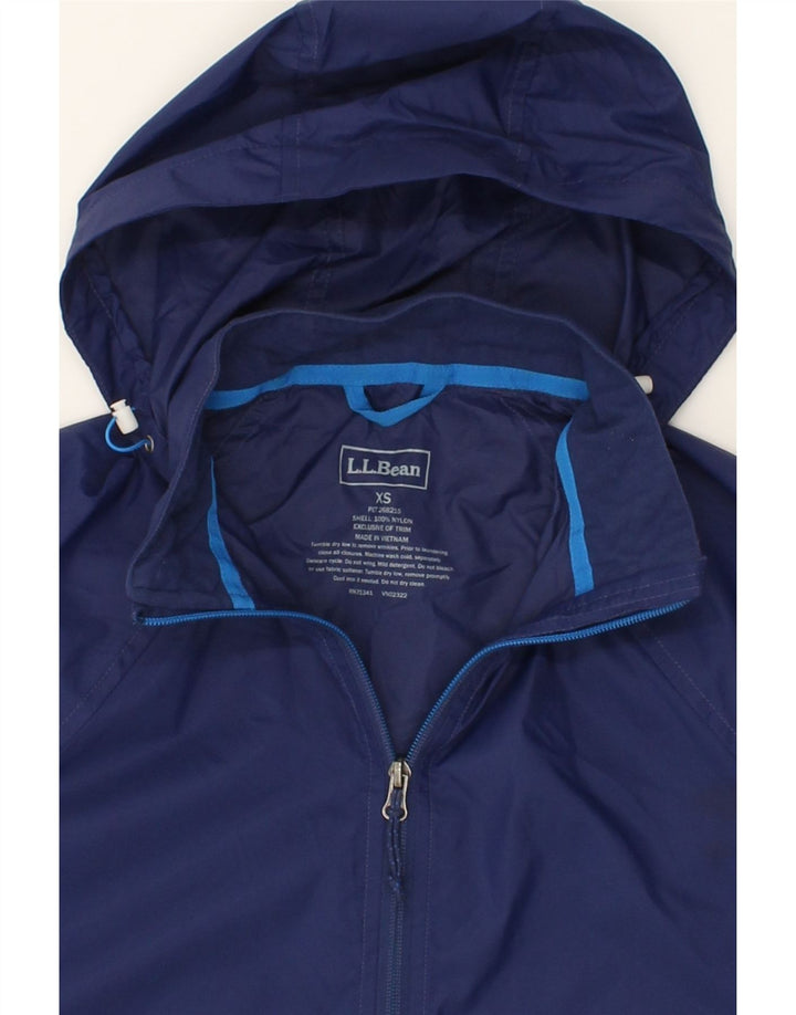 L.L.BEAN Womens Hooded Rain Jacket UK 6 XS Blue Nylon Vintage L.L.Bean and Second-Hand L.L.Bean from Messina Hembry 
