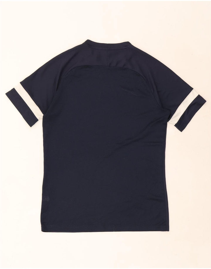 Nike Herre Dri Fit T-shirt Top Medium Navy Blue Colourblock