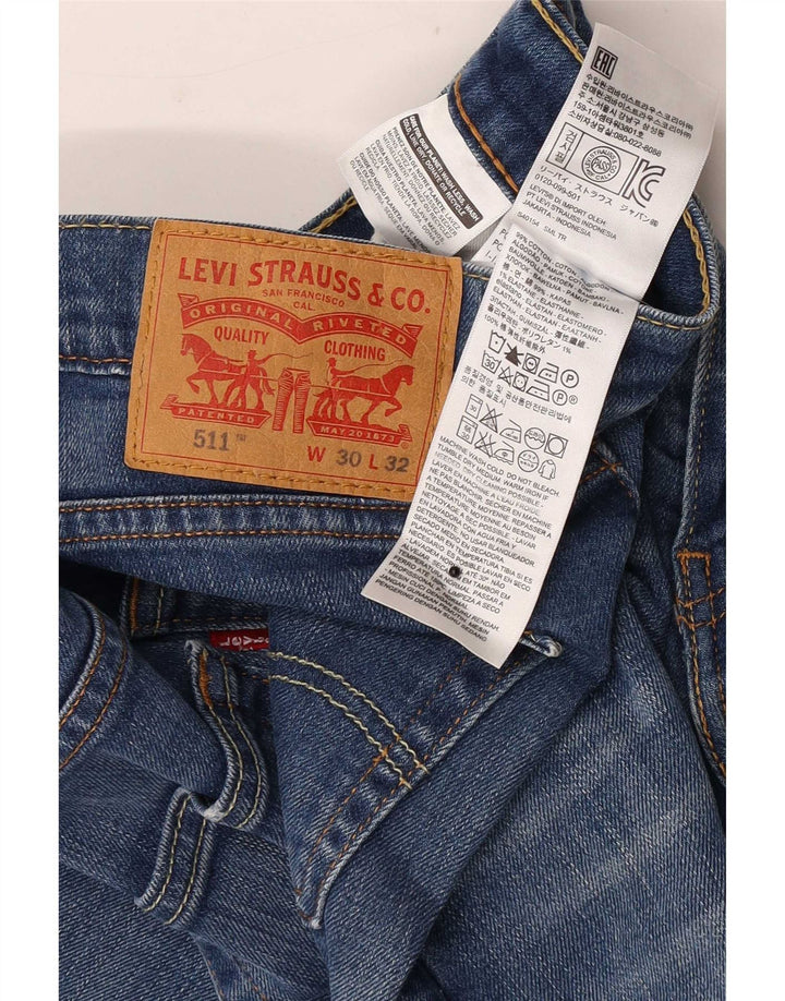 Levi's Herre 511 Slim Jeans W30 L32 Blå Bomuld