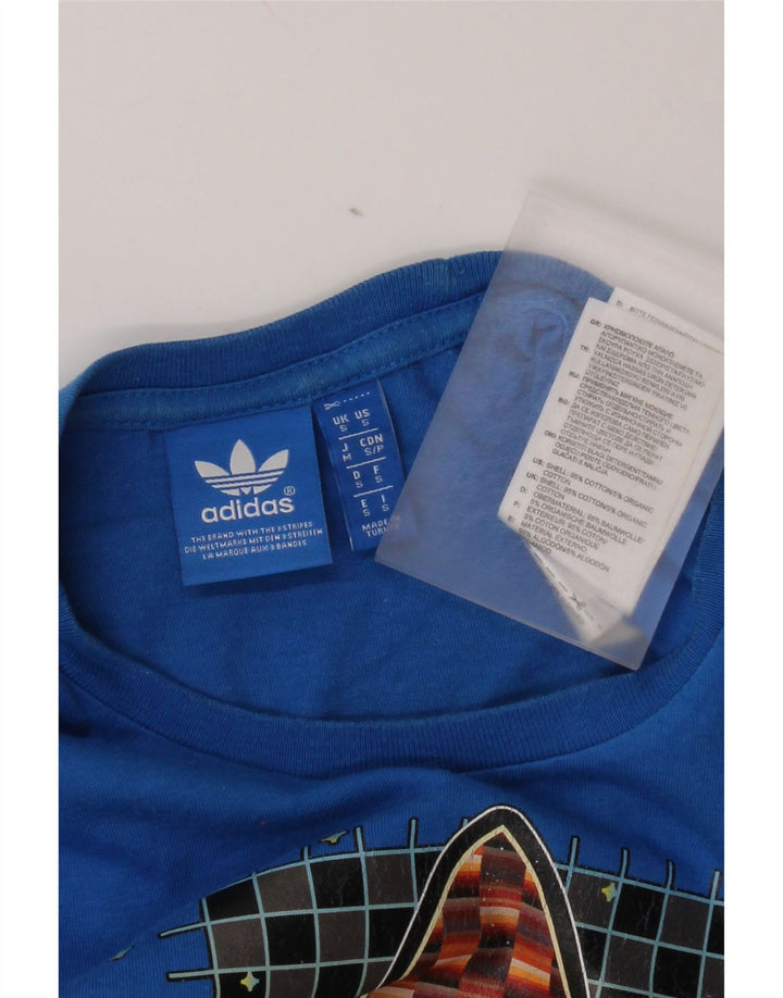 Adidas Grafisk T-shirt top til mænd, lille blå bomuld