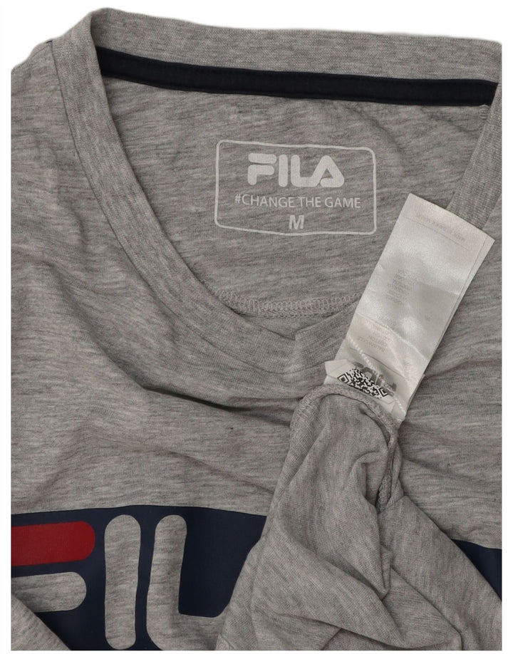 Fila Herre grafisk T-shirt Top Medium Grey Flecked Bomuld