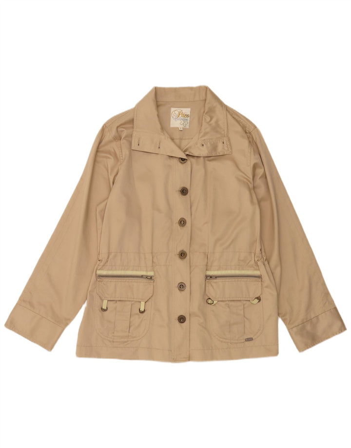 PACO Womens Utility Jacket UK 18 XL Beige Cotton
