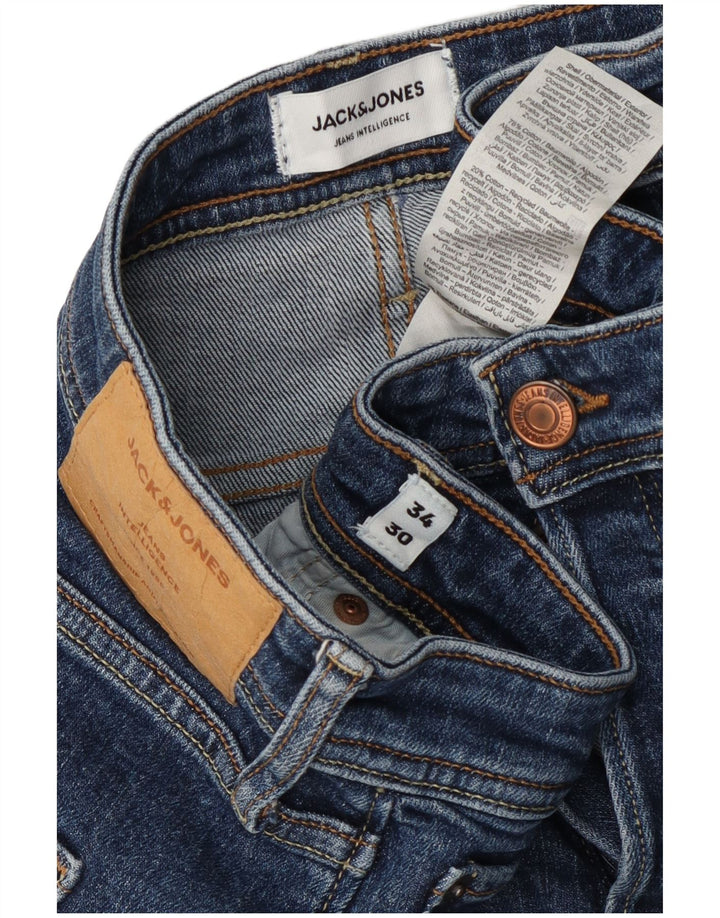 Jack & Jones Herre Mike Straight Jeans W34 L30 Blå Bomuld