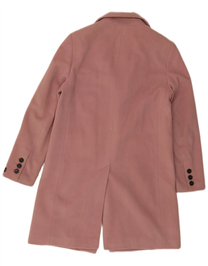Zara Dame Overfrakke UK 12 Medium Pink Uld