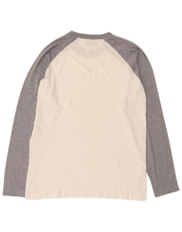 Diadora Herre Top Langærmet Large Off White Colourblock Bomuld