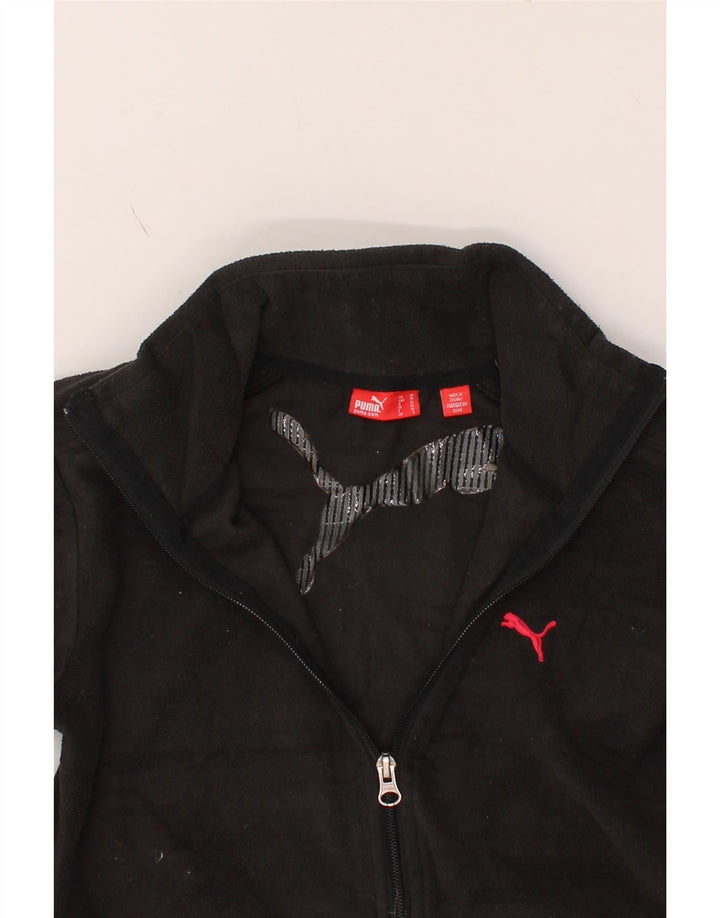 PUMA Womens Fleece Jacket UK 6 XS Black Vintage Puma and Second-Hand Puma from Messina Hembry 