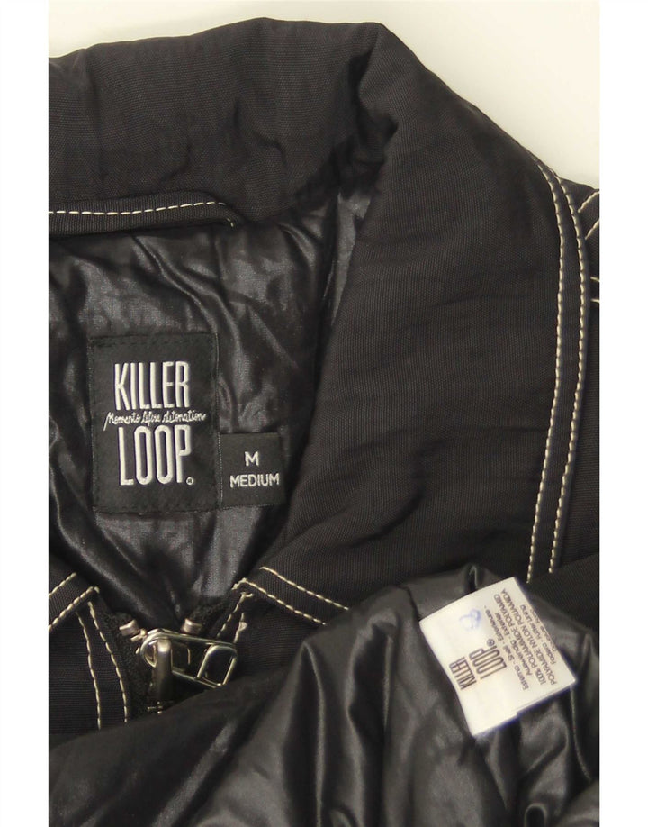 Killer Loop Herre Graphic Bomber Jacket UK 38 Medium Sort Polyamid