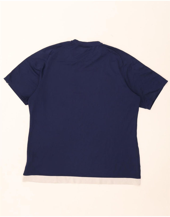 Adidas Herre Climalite T-Shirt Top XL Marineblå Colourblock Polyester