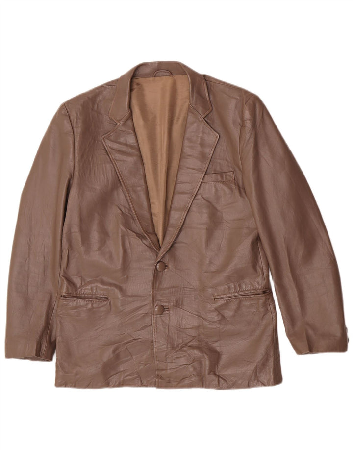 Vintage herre 2-knaps læder blazerjakke UK 38 medium brun