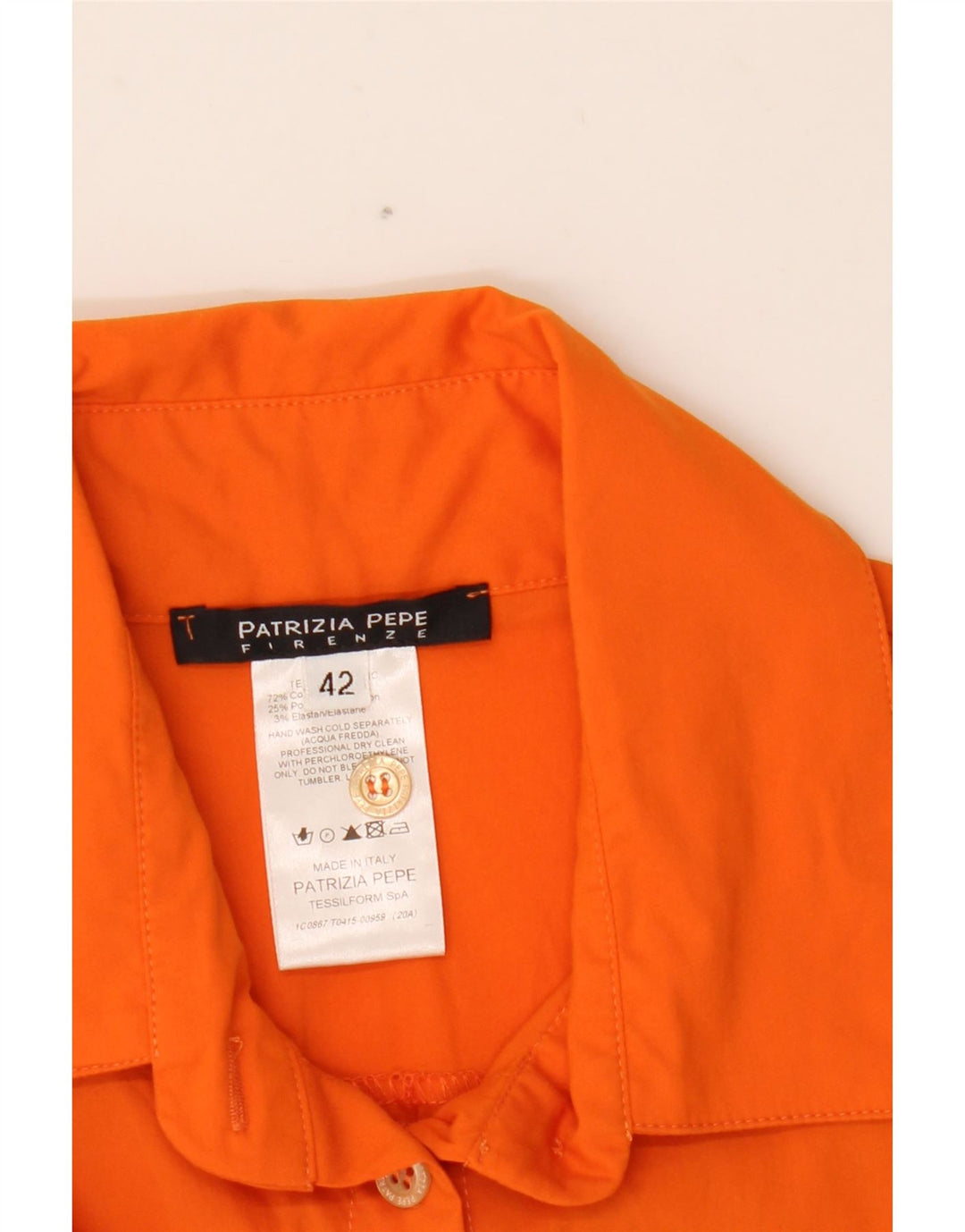 PATRIZIA PEPE Dame Bodysuit IT 42 Medium Orange Bomuld
