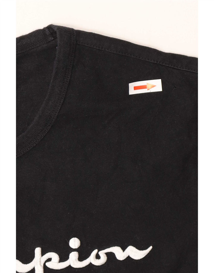 Champion Herre grafisk T-shirt top lille sort bomuld