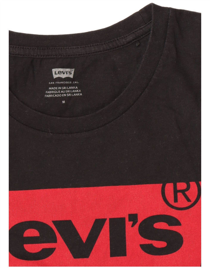 Levi's Dame Grafisk T-Shirt Top UK 12 Medium Sort
