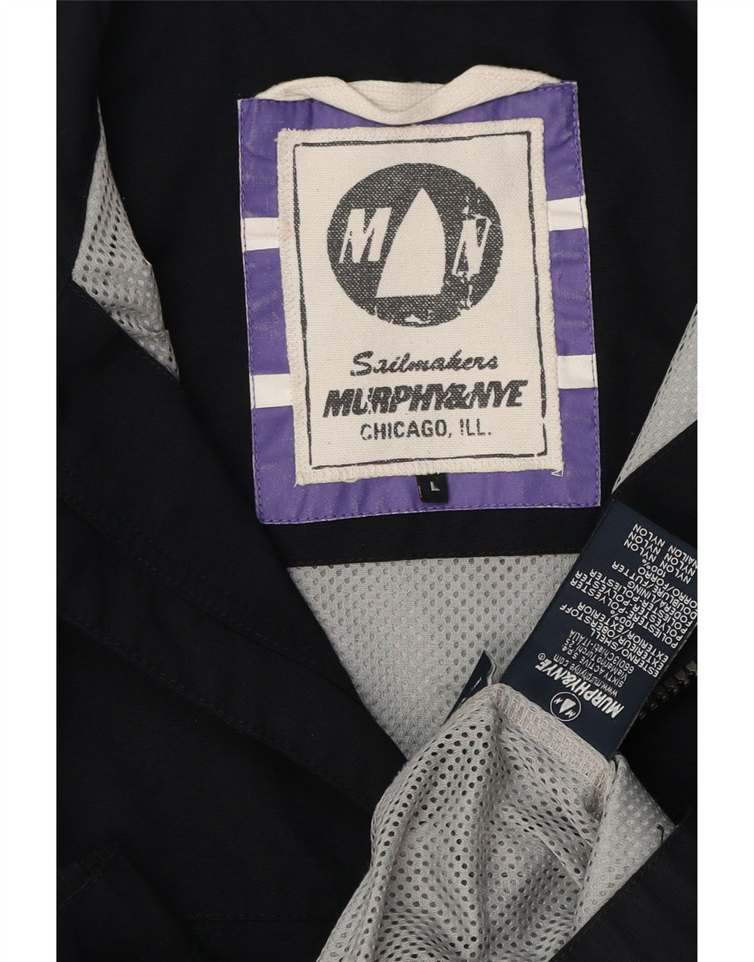 Murphy & Nye Herre Bomber Jacket UK 40 Large Navy Blue Polyester