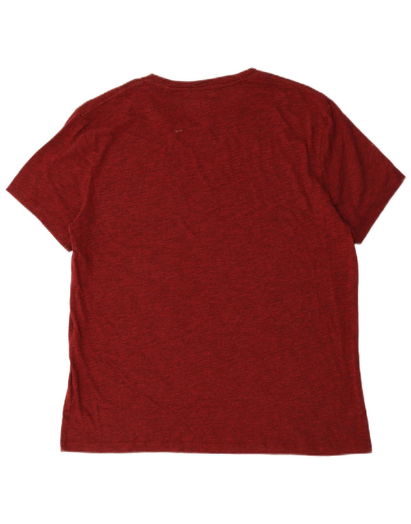 Jack Wills Herre grafisk T-shirt Top XL Bourgogne Flecked Bomuld