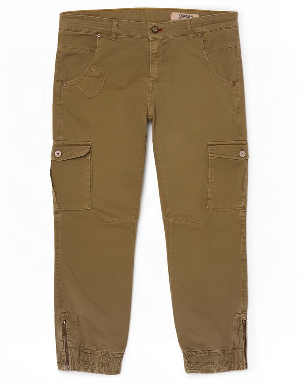 Displaj Herre Tapered Joggers Cargo Trousers W34 L27 Khaki Cotton