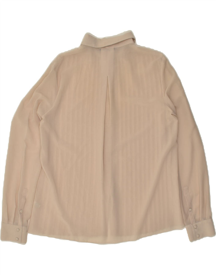 PINKO Dame Oversized See Through Shirt Bluse UK 10 Small Beige