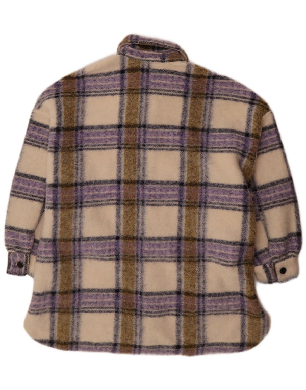 Zara Womens Oversized Shacket Jacket UK 10 Small Multicolored Check