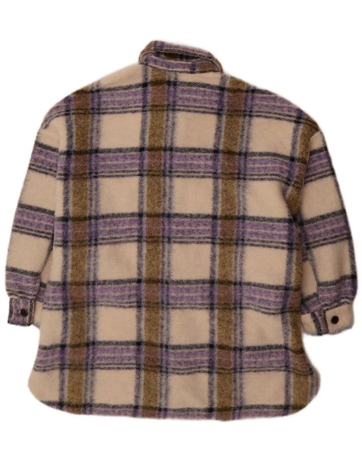 Zara Womens Oversized Shacket Jacket UK 10 Small Multicolored Check