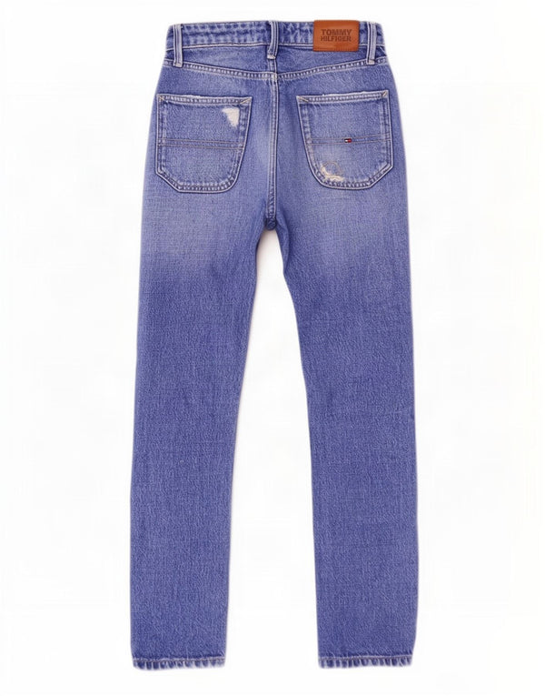 Tommy Hilfiger Piger Distressed Straight Jeans 9-10 år W24 L26 Blå