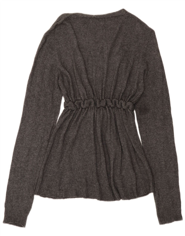 Zara Dame Cardigan Sweater UK 14 Large Grå Viscose