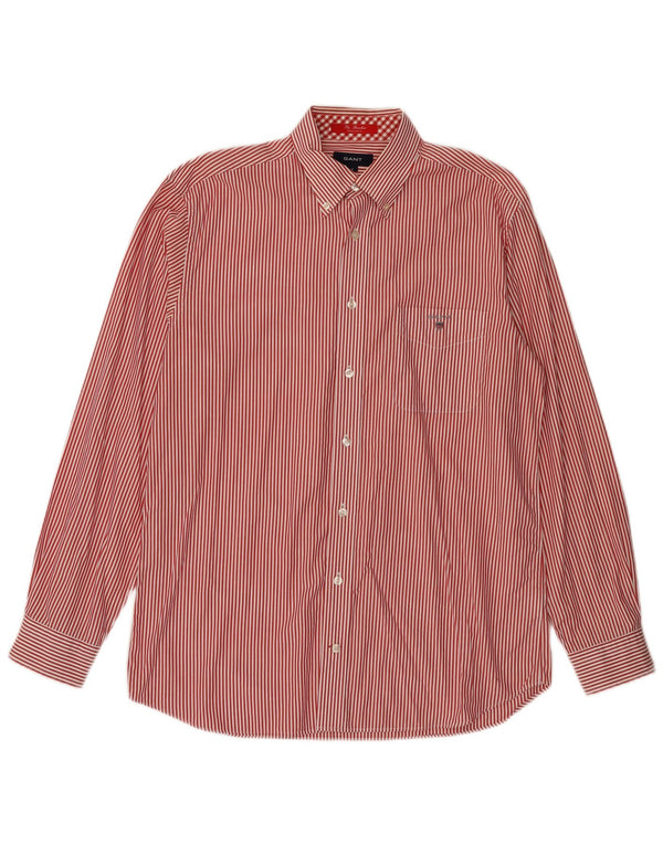 Gant Mens The Banker Regular Fit Shirt Medium Red Striped Cotton