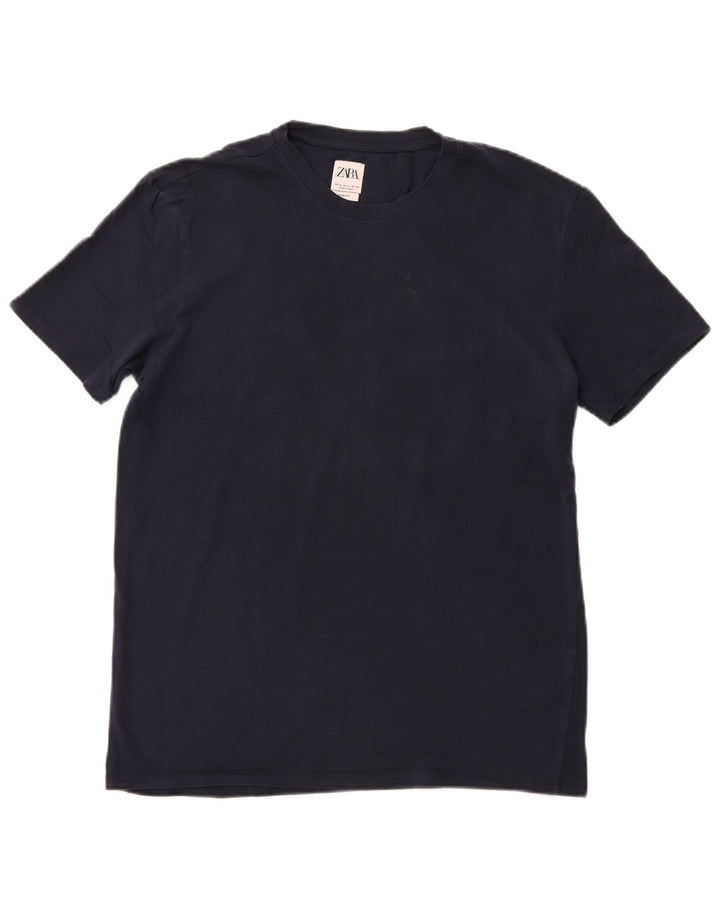 Zara Herre Slim Fit T-Shirt Top XL Marineblå