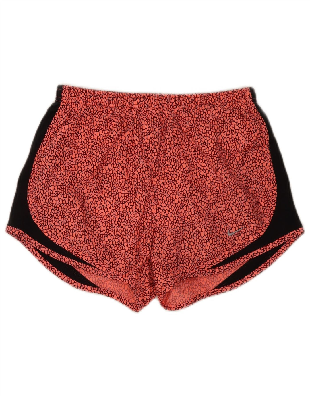Nike Dame Dri Fit sportsshorts med abstrakt mønster UK 10 Lille rød polyester